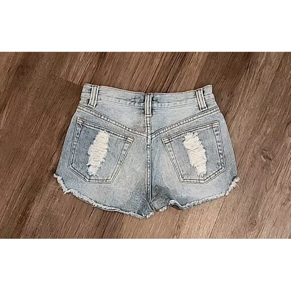 Minkpink Denim Shorts XS Juniors Distressed Womens Cut Offs - Picture 7 of 7
